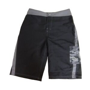 The North Face Boys Size 14 Black Cargo Pocket Snap Hook Loop Fly Shorts